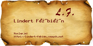 Lindert Fábián névjegykártya